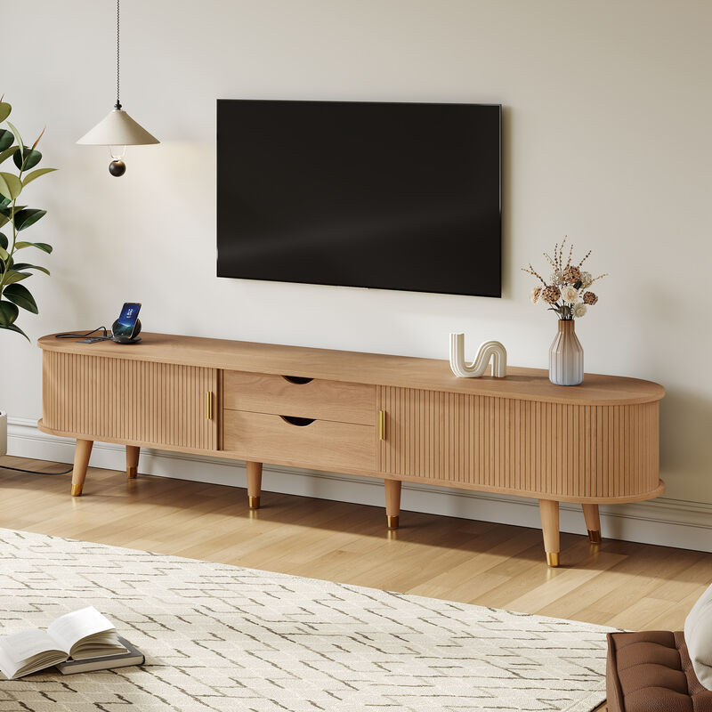 Glucub Oval Fluted TV Stand image number 1