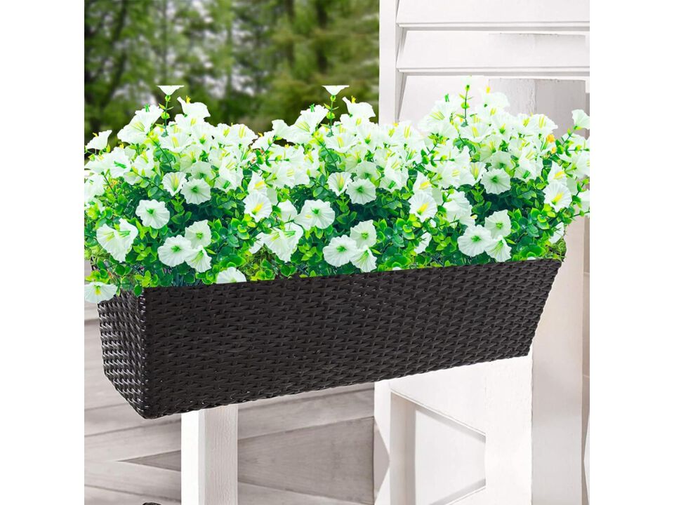 20 Bundle White Artificial Outdoor Plants UV Resistant Home Decor