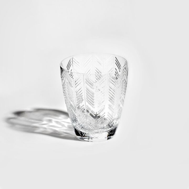 Wine Glasses ZIG ZAG GLASS Transparent Set of 6, diam. 3.23", H 3.74"
