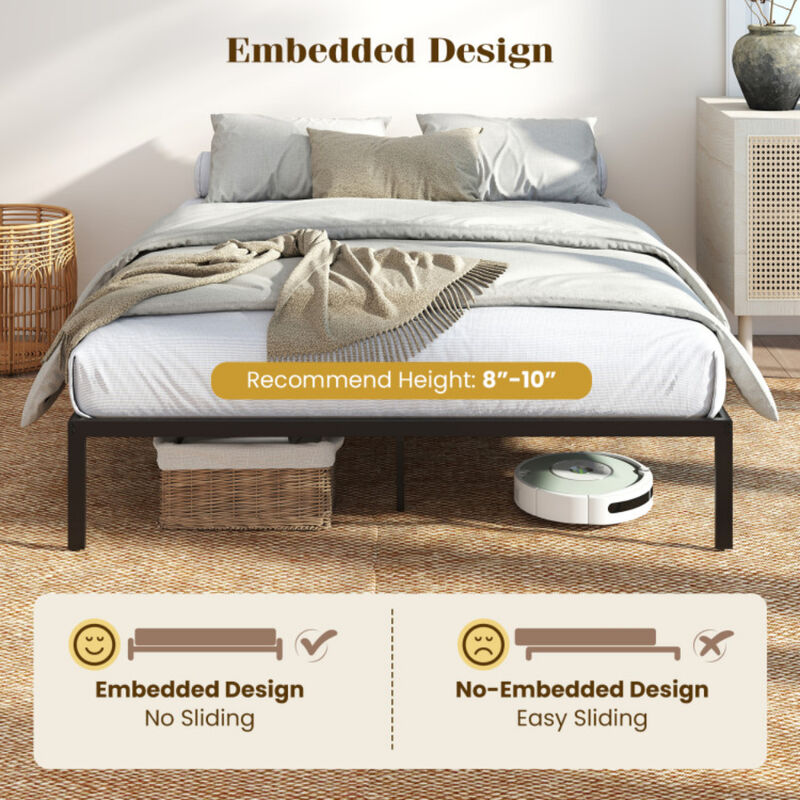 Heavy Duty Metal Bed Frame with Steel Slats &ndash; Durable Mattress Support Platform image number 8
