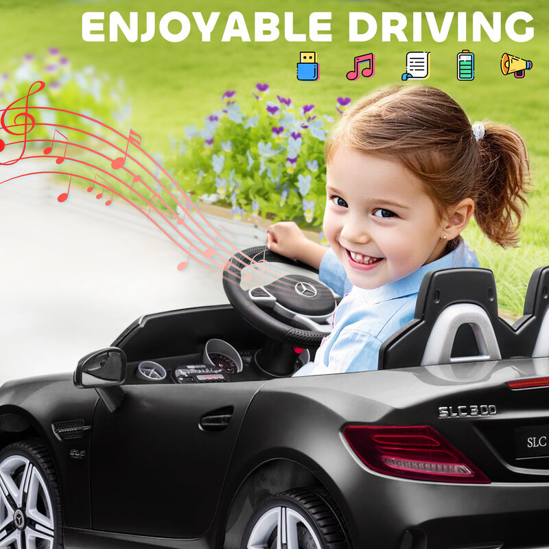 BreeBe Mercedes SLC 300 Licensed Kids Electric Car with Remote Control, 12V Battery Powered Kids Ride on Car with Music, Lights image number 5