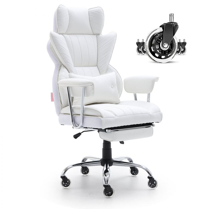 Heavy Duty Executive Office Chair with Footrest Wide Seat and Lumbar Support