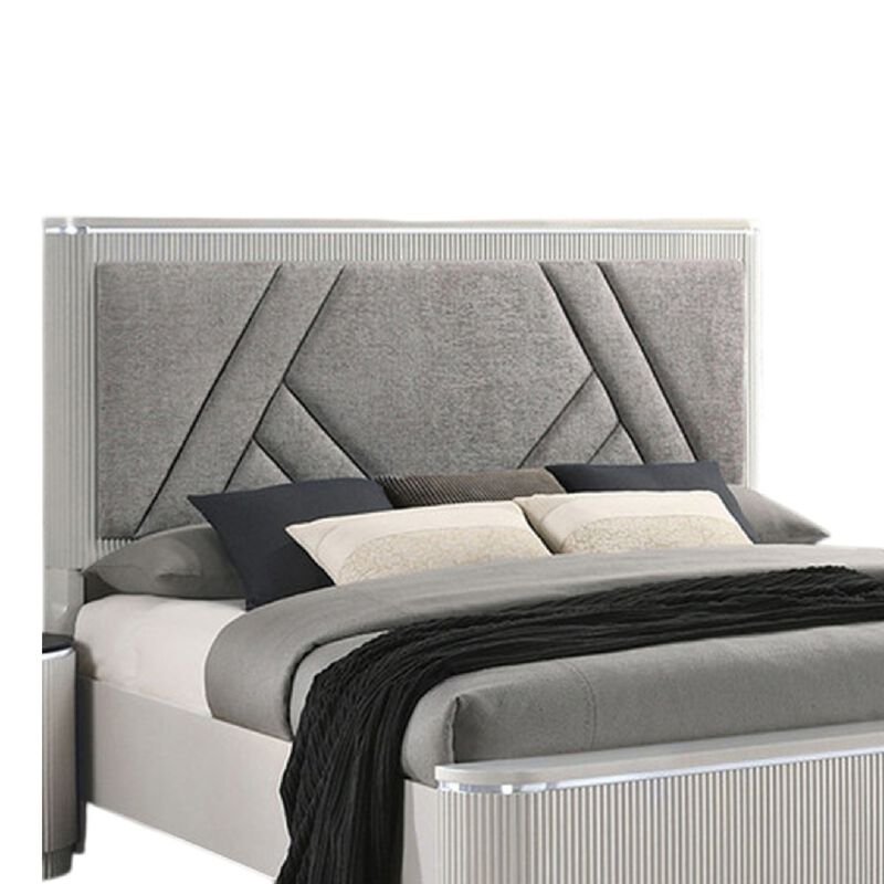 Queen Bedroom Set, Gray, Silver Wood, 2 Piece Set with Nightstand image number 3