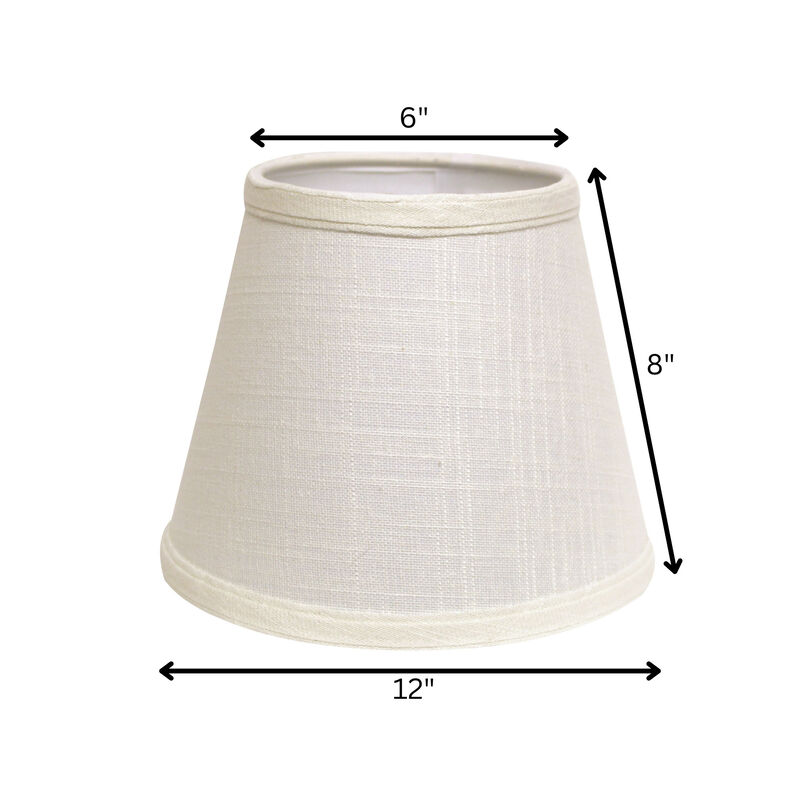 Hivvago 12" White Empire Hardback Slanted Linen Lampshade UF