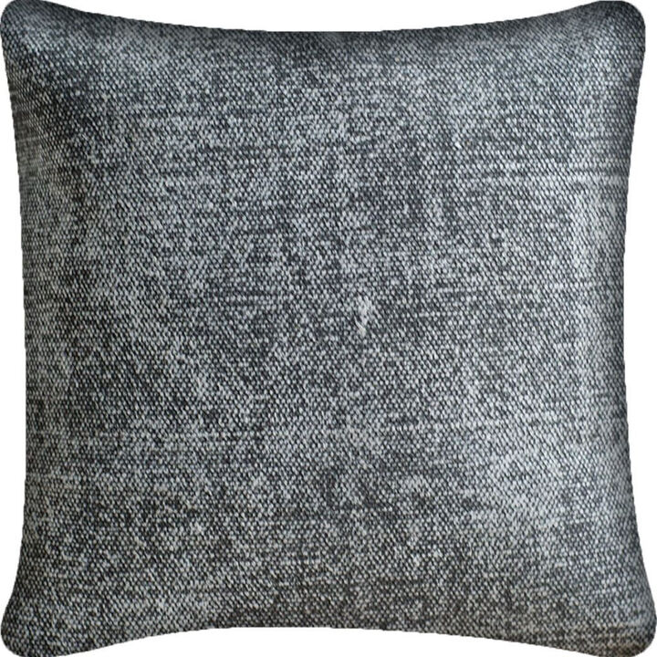 HomeRoots 21" Dark Gray Splatter Linen Throw Pillow Cover