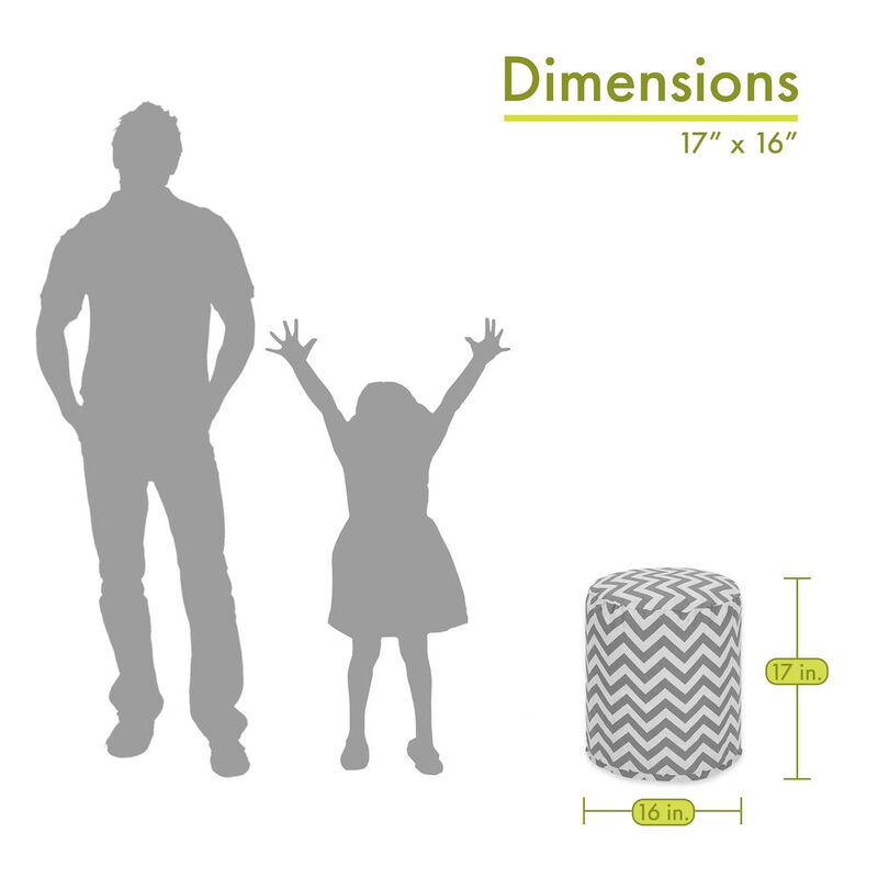 Majestic Home Goods Pouf Chevron Gray