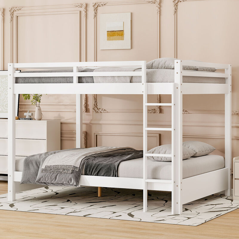 Merax Wood Queen Size Bunk Bed with Ladder
