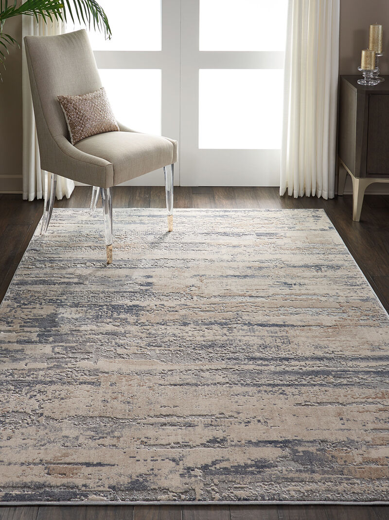 Rustic Textures RUS04 Beige/Gray 6' x 9' Rug