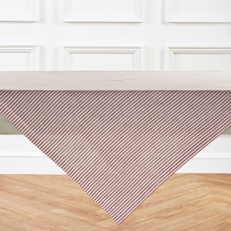 Linen Table Throw - Narrow Stripe