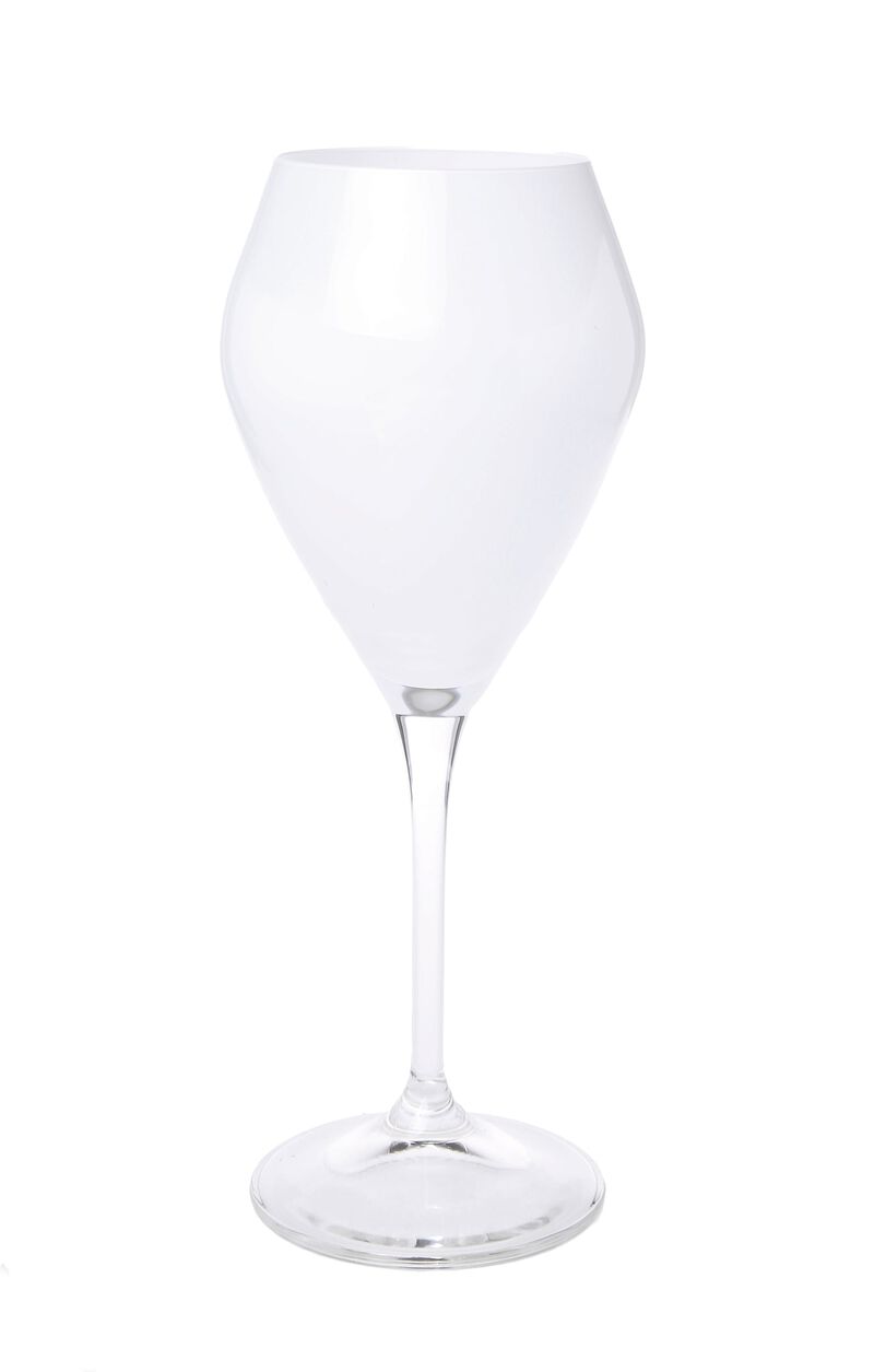 Set of 6 White V-Shaped Wine Glasses with Clear Stem image number 1