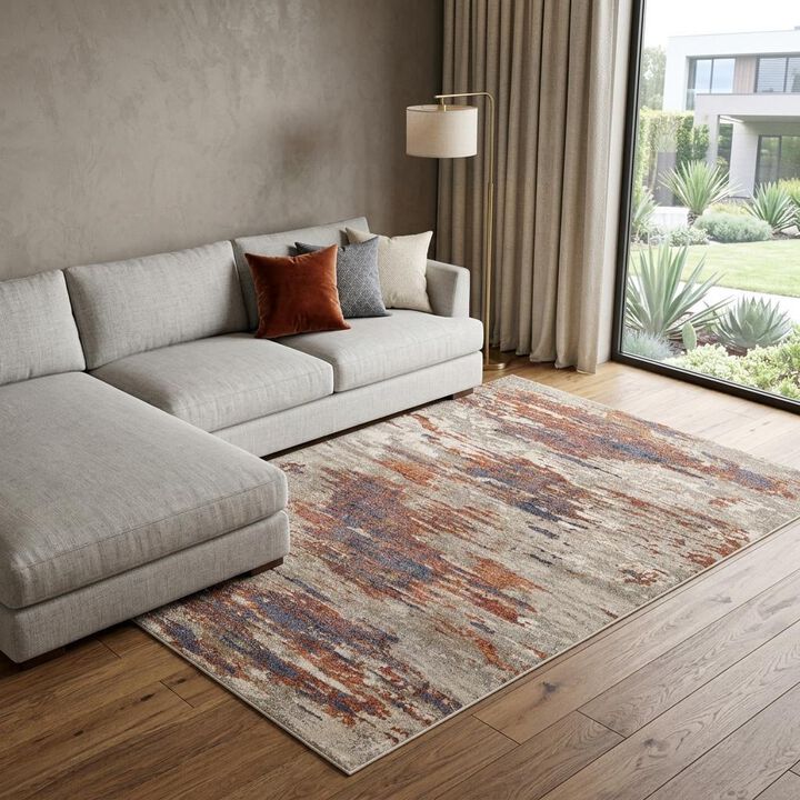 HomeRoots Abstract Area Rug