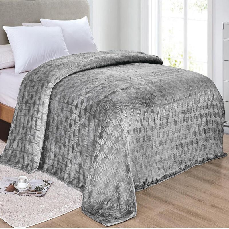 Amrani Bedcover Embossed Blanket, Soft Premium Microplush