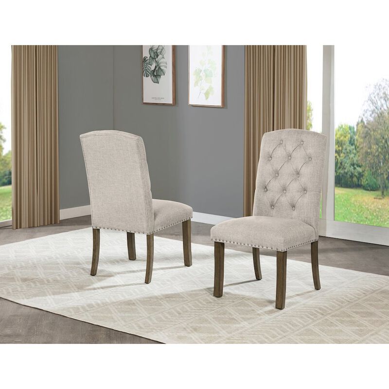 Best Quality Furniture Beige Dining Chair With Linen Fabric