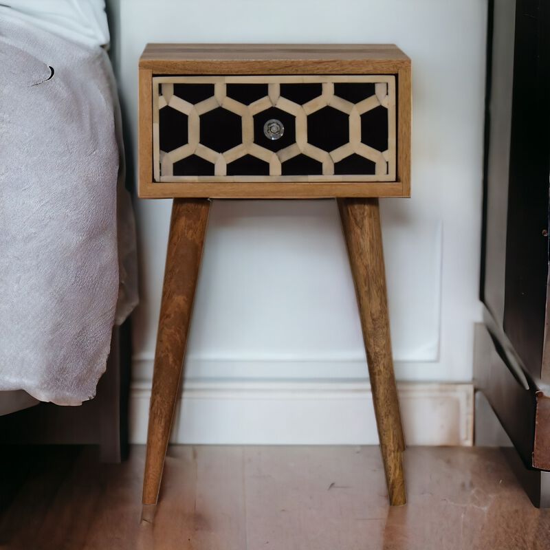Mini  1 Drawer Bone Inlay NightStand