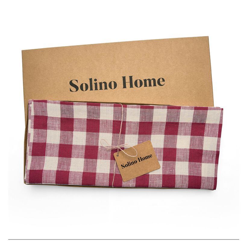 Christmas Linen Table Runner - Morgan Check, Solino Home