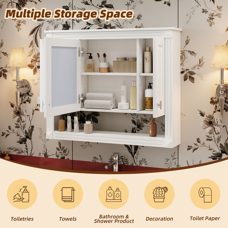 ELEMENT ACE 35-Inch Wall Mounted Medicine Cabinet with Mirror and Adjustable Shelves image number 7