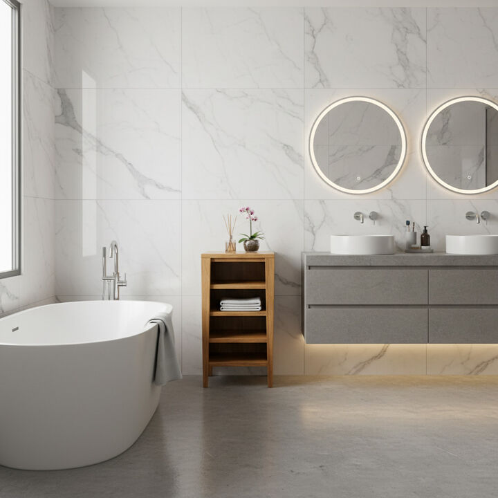 EcoDecors&reg; Signifiacado&reg; 18&rdquo;L Modular Compact Side Vanity with Shelves in EarthyTeak Finish