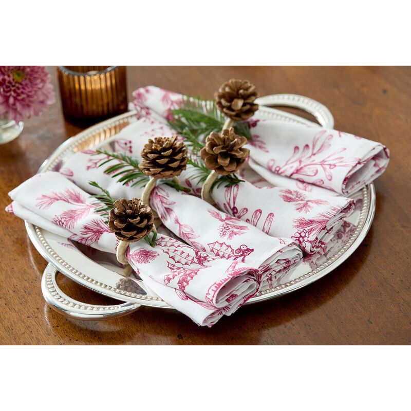 Linen Dinner Napkins - Winter Forest image number 4