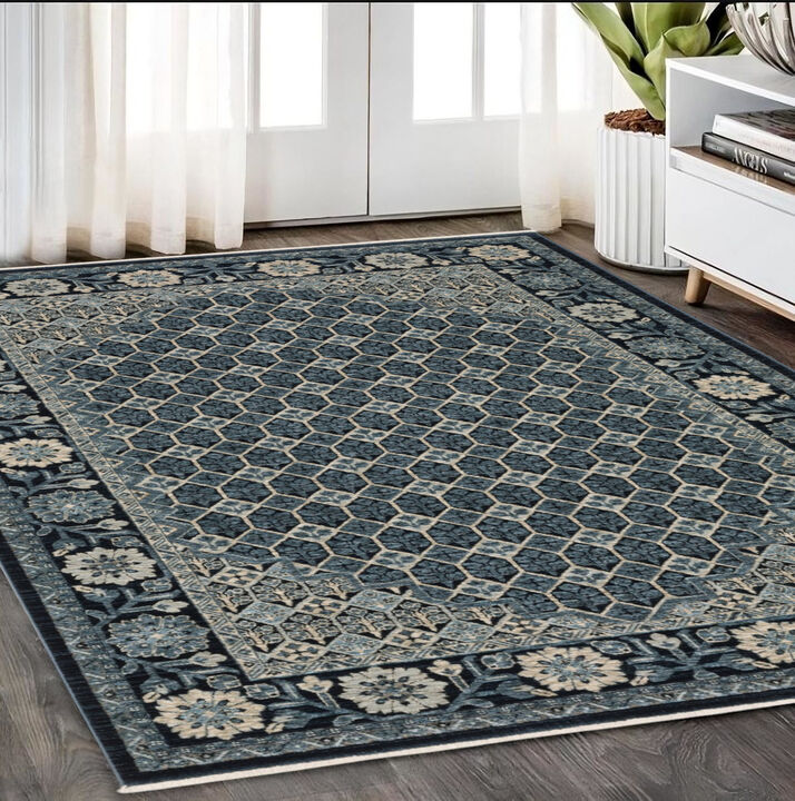 HomeRoots Oriental Area Rug With Fringe