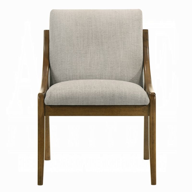 Kea Dining Side Chair Set of 2, Gray Chenille, Vintage Oak Brown Frame image number 2