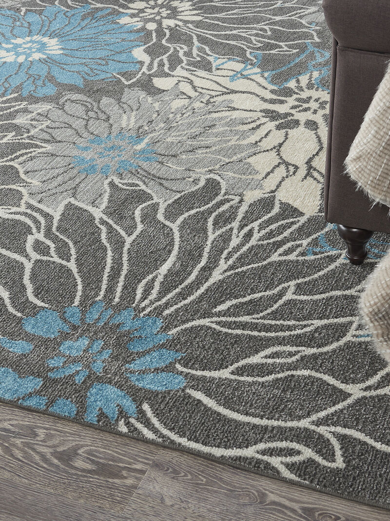 Passion PSN17 Chracoal/Blue 6'7" x 9'6" Rug image number 10