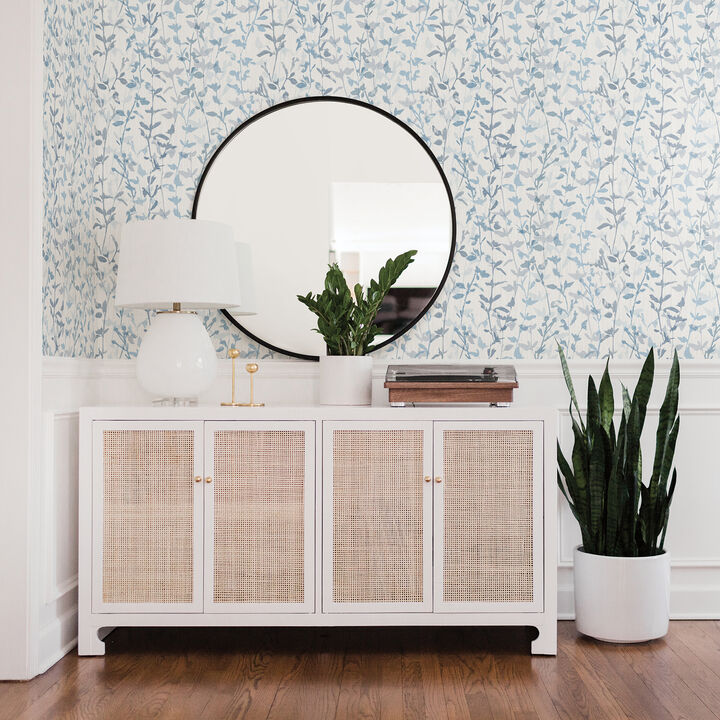 Thea Blue Floral Trail Wallpaper