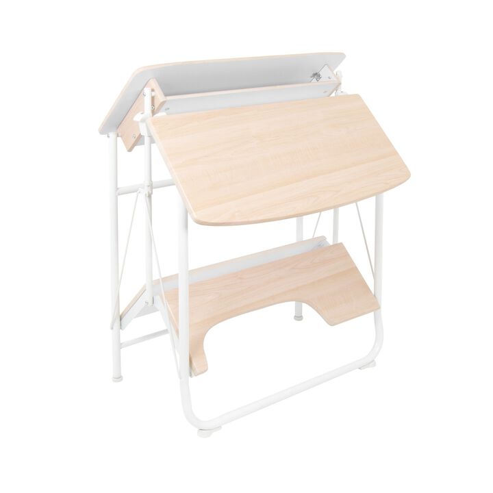 Calico Designs Stow Away Desk Folding Desk - White/Maple