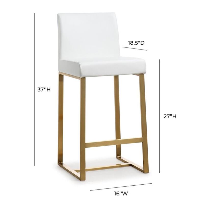 TOV Furniture Denmark Steel Stool, Counter Height, White image number 2