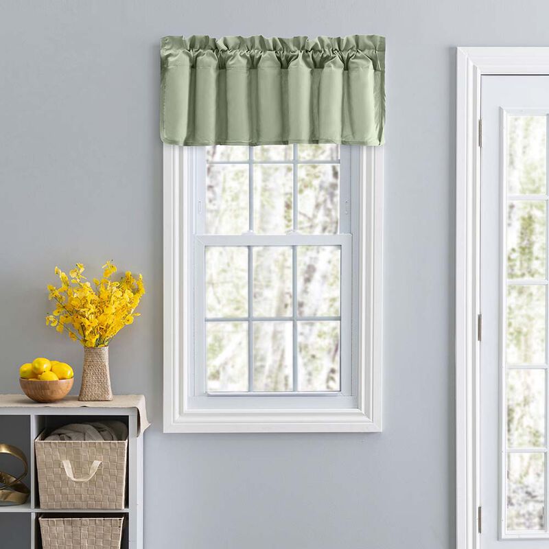 Ellis Stacey 3" Rod Pocket High Quality Fabric Solid Color Window Lined Filler Valance 42"x13" Sage