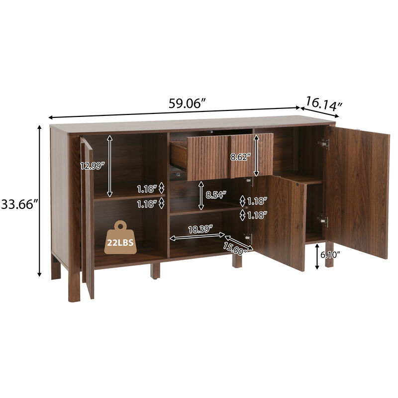 Hafkef  Textured Sideboard image number 4