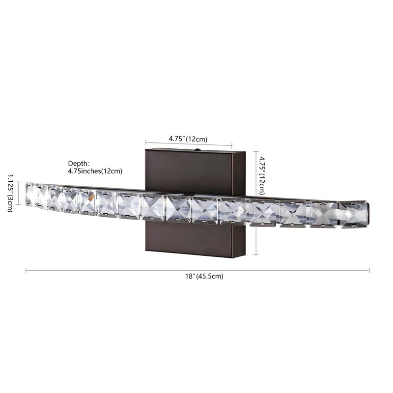 Alyson 1-Light Bohemian Industrial Iron/Acrylic Integrated LED Vanity Light