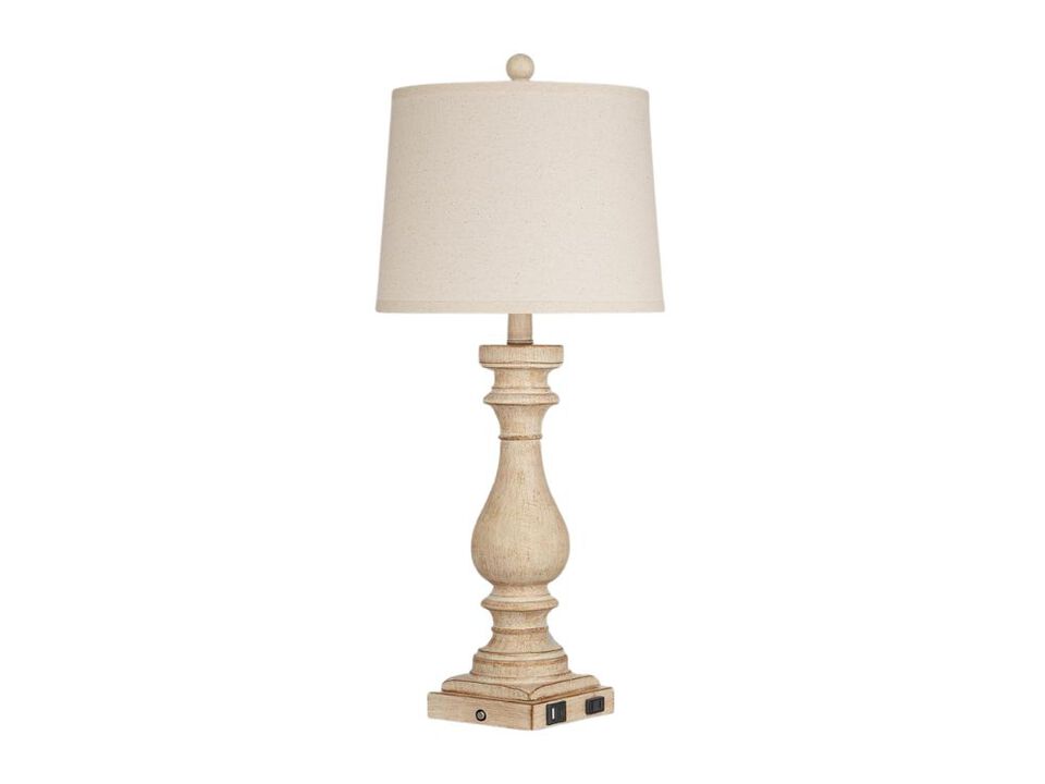 Farmhouse Table Lamp Set of 2 with USB C A and Outlet Touch Dimmable Lamps