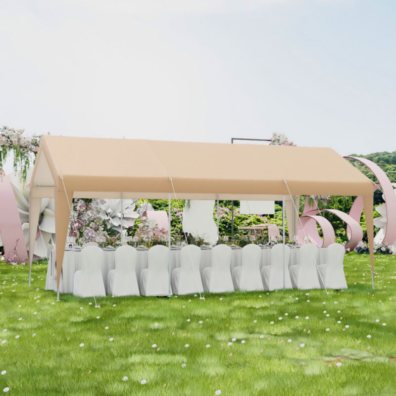 10'x20' Heavy Duty Carport with Steel Frame and Detachable Sidewalls image number 2