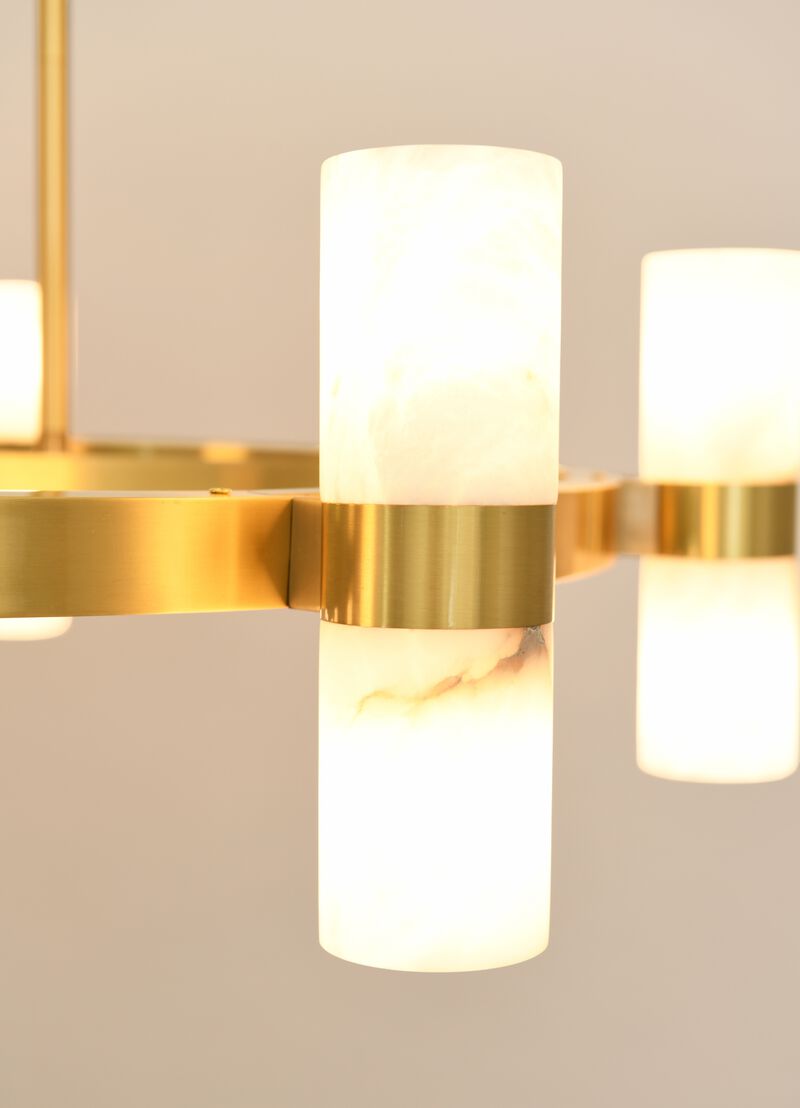 Beacon Lighting Luella 16-Light Alabaster Chandelier Modern Ceiling Chandelier image number 7