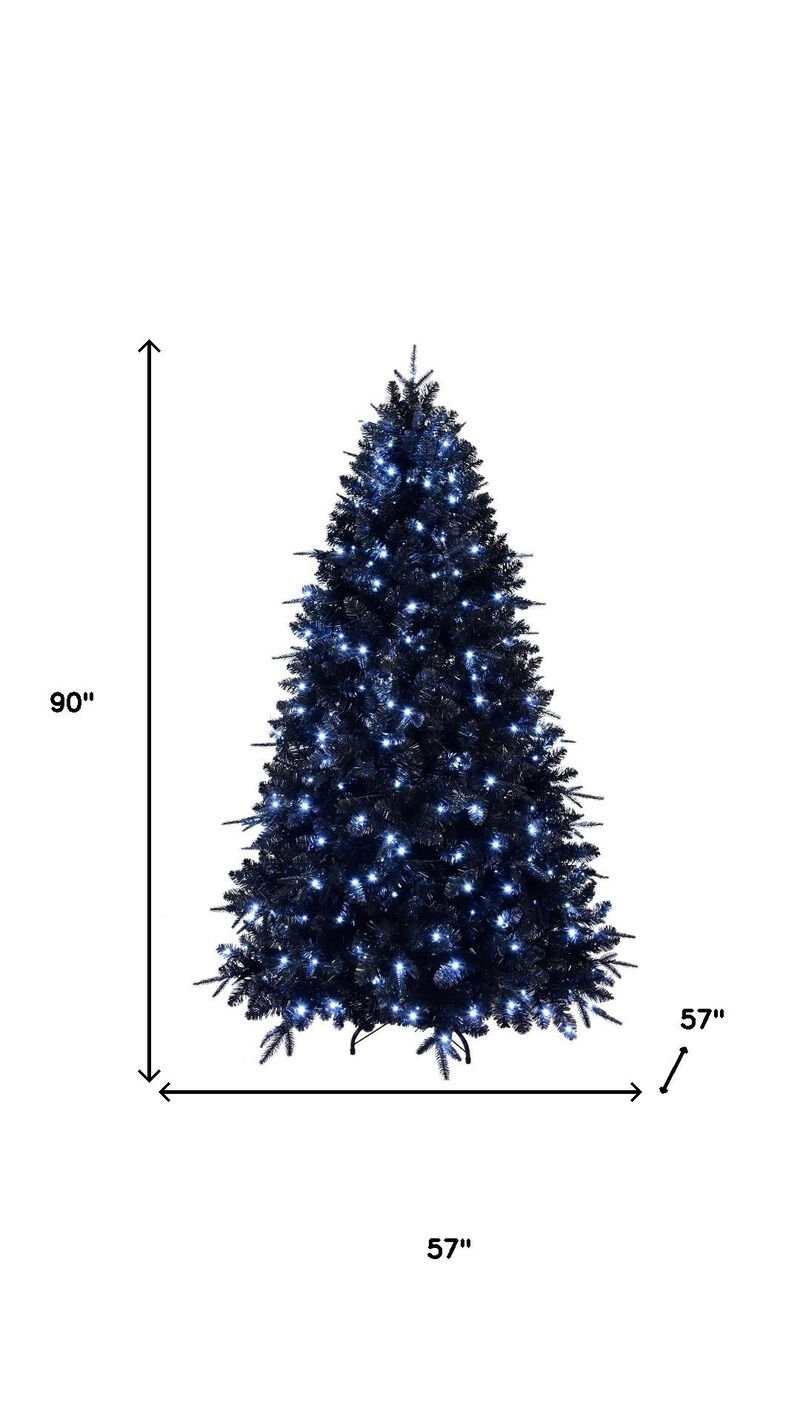 HomeRoots 7.5' Black Pre Lit Full Spruce Christmas Tree image number 3