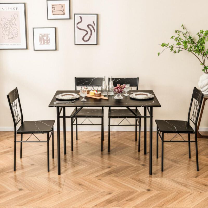 Hivvago 5-Piece Dining Table Set for 4 with Kitchen Table and 4 Dining Chairs