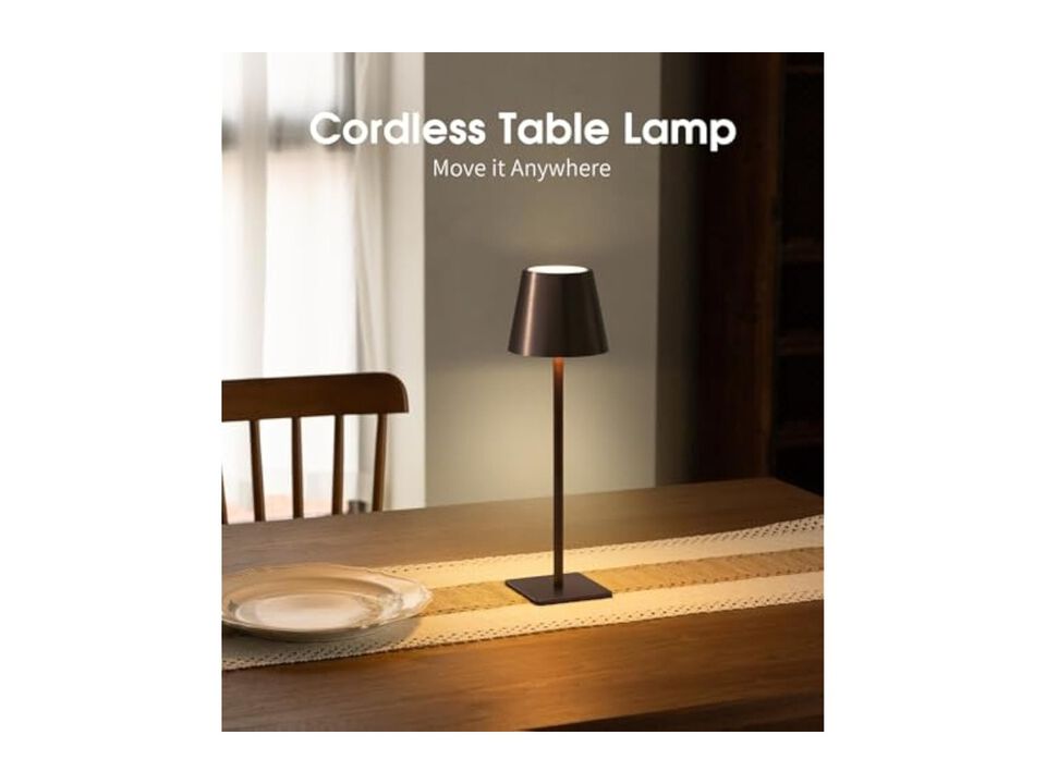 Rechargeable Cordless Waterproof Bronze 3 Pack Table Lamps For Office Outdoor