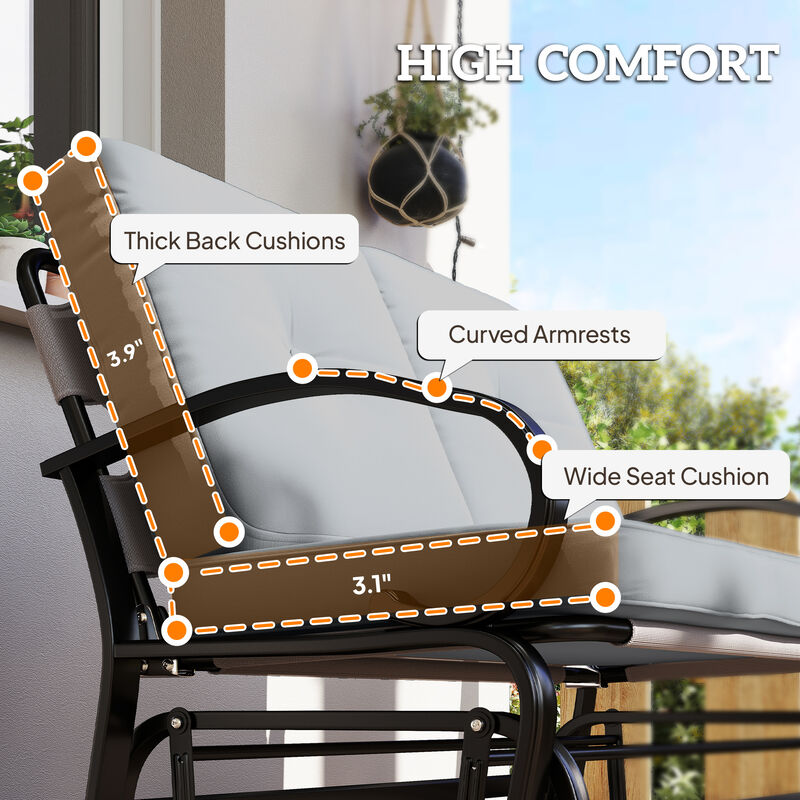 Hivvago 2-Person Outdoor Glider Bench image number 4