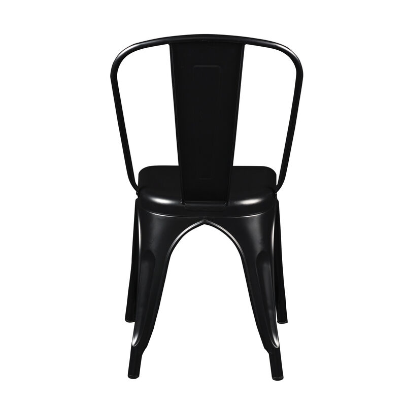 Set of 4 Modern Steel Dining Side Chairs – Durable & Sleek Design