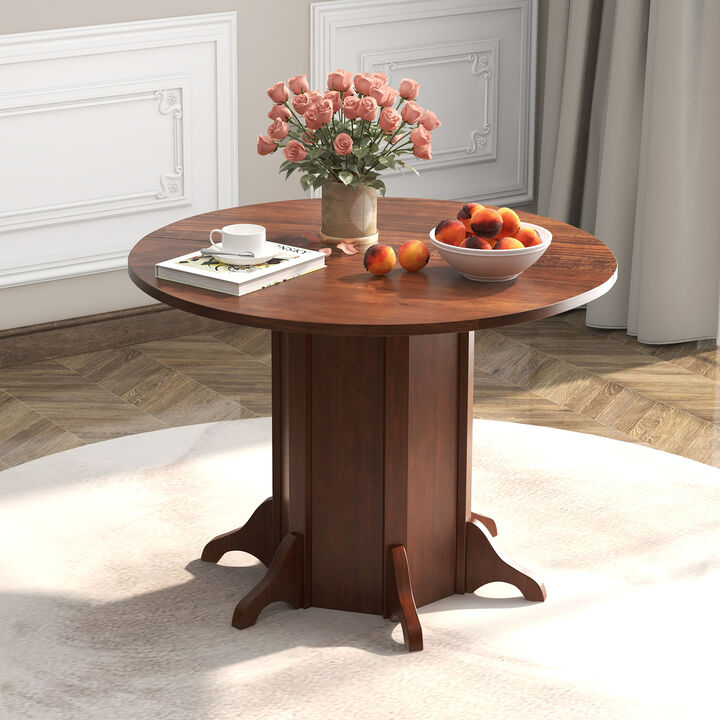 Round Dining Table with Pedestal Base for 4-6 People, Perfect for Family Meals