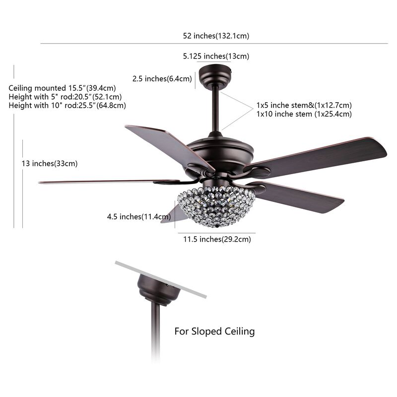 Cammy 3-Light Traditional Transitional Iron LED CEILING FAN