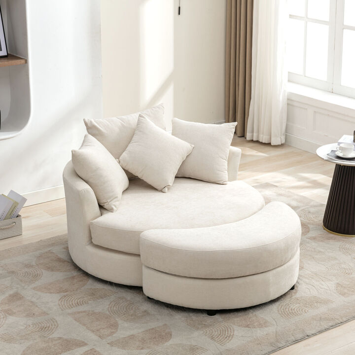 Pislug 360&deg; Swivel Accent Barrel Chair