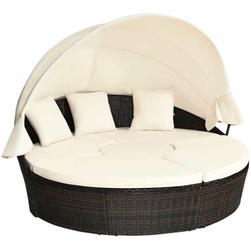 Hivvago Outdoor Daybed with Retractable Canopy