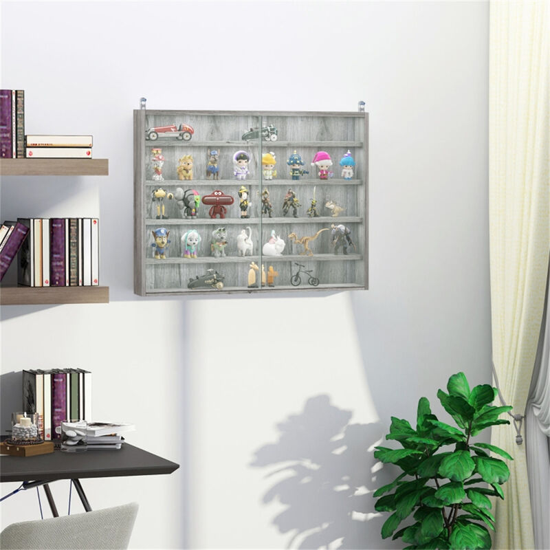 Modern Display Cabinet with Glass Shelves for Living Room or Office image number 1