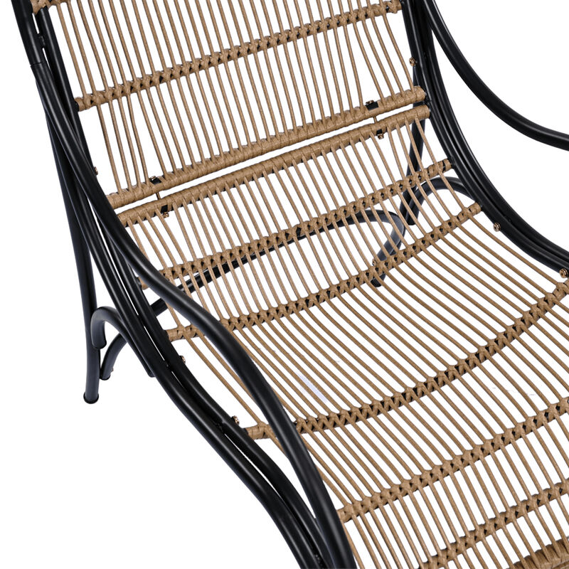 Merax 3 Pieces Wicker Outdoor Patio Furniture Set with Lounge Chair