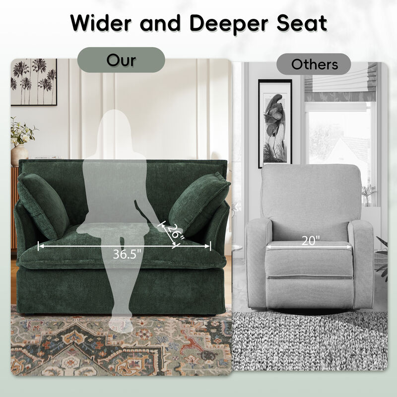 Merax Modern Chenille Upholstered Armchair with Integrated Charging Ports image number 5