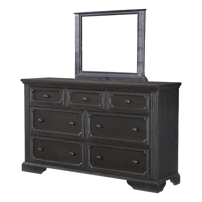 Aly Four Pc Queen Bedroom Set, Brown Polyester Upholstery, Storage Footboard, Gray - Benzara