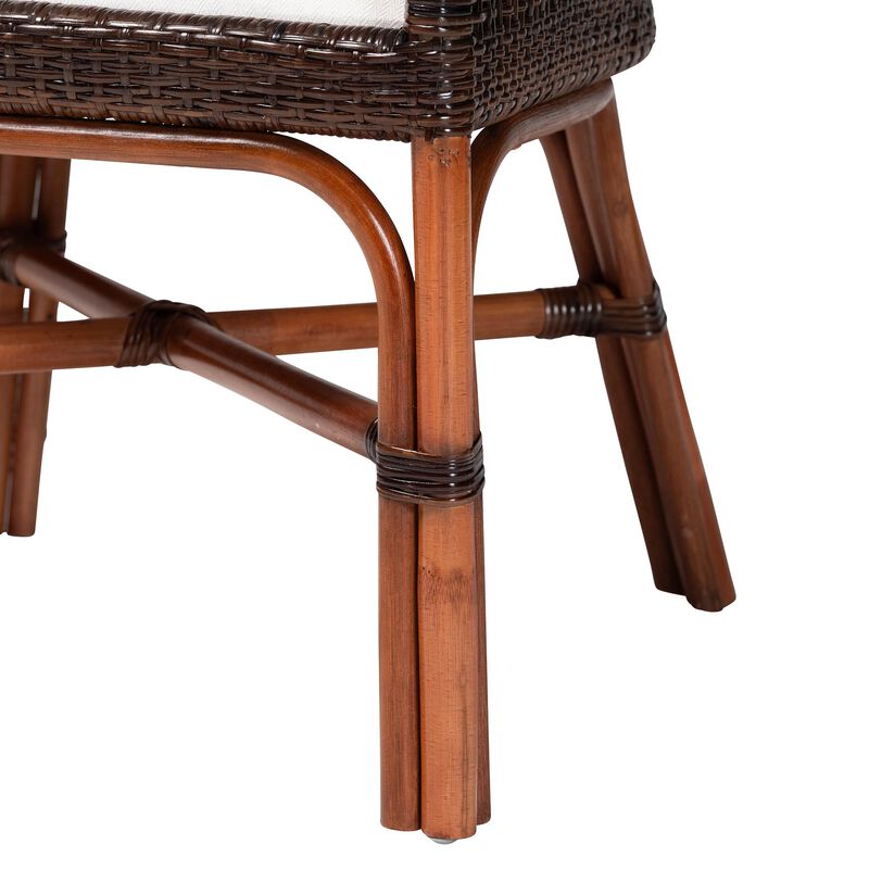 bali & pari Petra Natural Rattan 2-Piece Dining Chair Set - Handwoven Wicker Accent Chair with Wingback Profile and Cutout Handle, Espresso image number 4