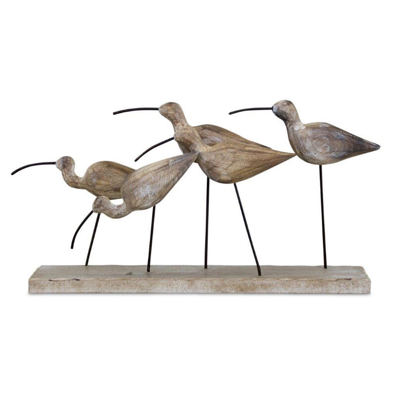 Handcrafted Wooden and Metal Bird Figurines for Home Decor