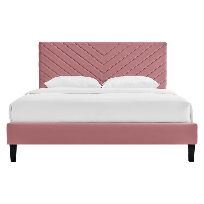 Roxanne Performance Velvet Queen Platform Bed image number 2